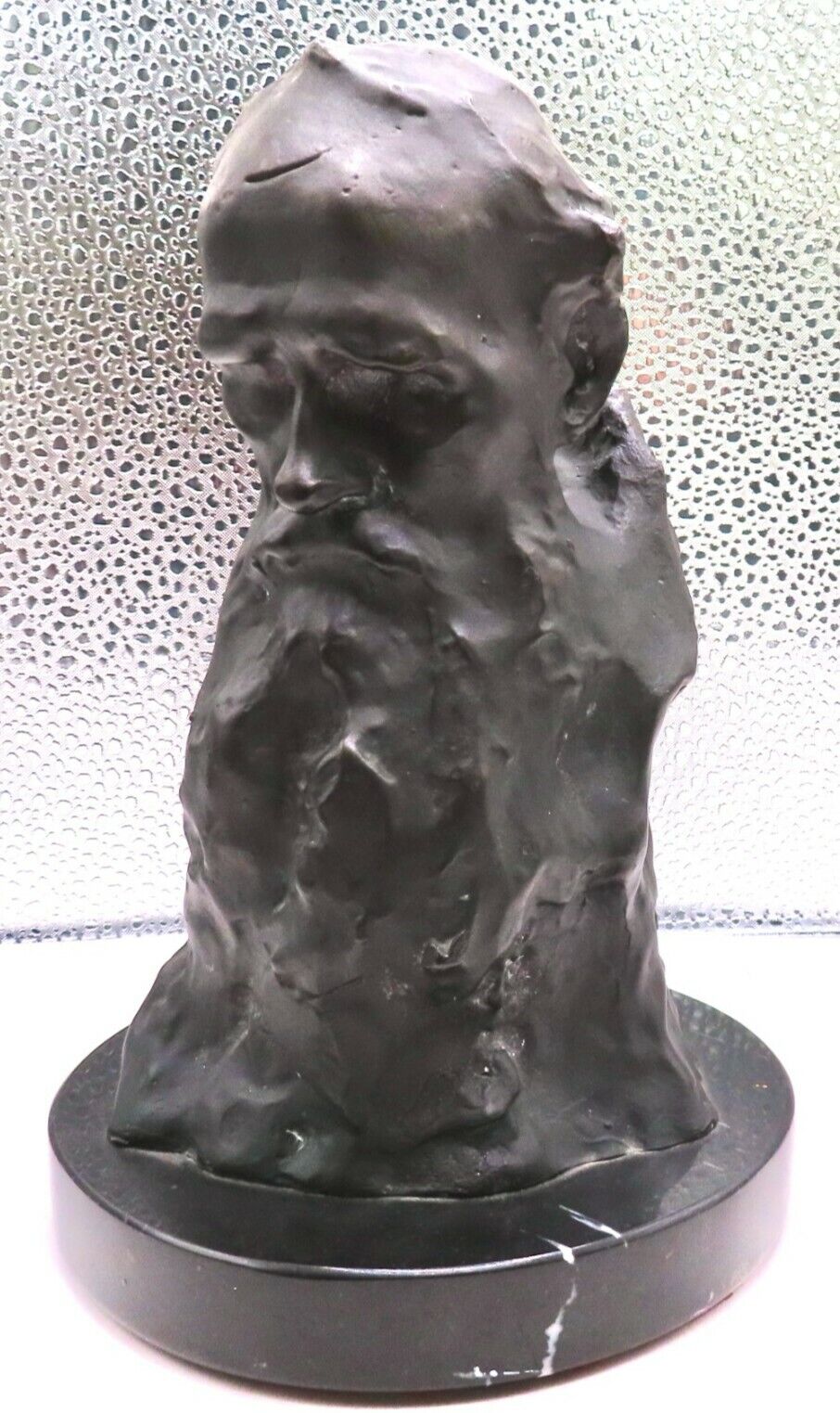 Tolstoy Bronze Bust on black marble base - 1902 - signed