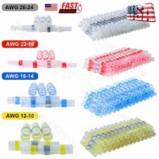 50-1000x Waterproof Heat Shrink Solder Wire Connector Seal Sleeve Butt Terminals