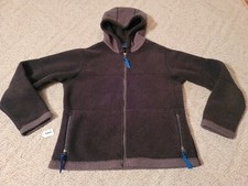 PATAGONIA Fleece Jacket Women  s M Medium Gray Hooded Full Zip USA Made 28315