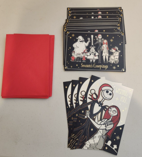 Lot of 18 Hallmark Holiday Nightmare Before Christmas Cards 2 Designs Jack Sally - Afbeelding 1 van 1