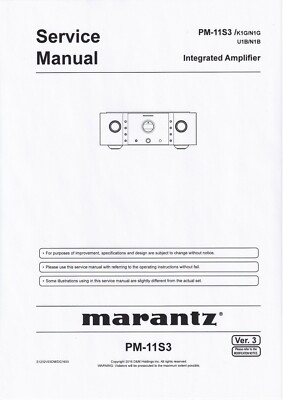 Service Manual-Anleitung für Marantz PM-11 S3 