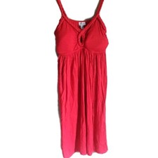 CHARMING CHARLIE Braided Strap Red Sundress Size Small Stretch Knit Mini Dress