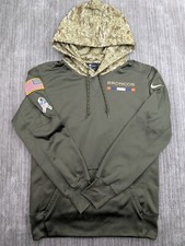 NIKE Military Salute to Service USA Flag DENVER BRONCOS Hoodie Sweatshirt Small