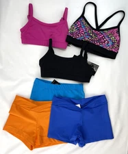 6 NWT Eurotard Shorts Top Lot, Gymnastics Dancewear Dance, Girls Child Small