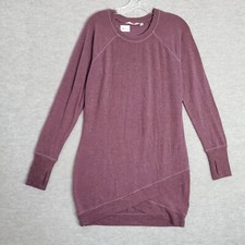 Athleta Women Sweatshirt Small Purple Tunic Thumbholes Asymmetrical Hem