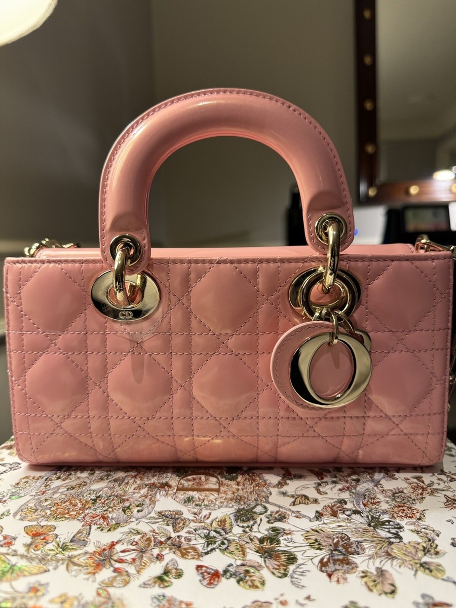 【出会えた一点物】DIOR ペイデントレディディジョイスモール DIOR Small LADY D-JOY Glossy Pink Patent Leather BRAND NEW