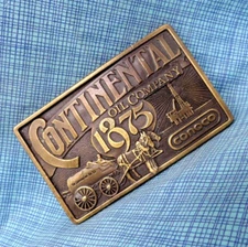 Conoco Continental Oil Company 1875 1975 Belt Buckle 100 Yrs Vtg Napoleon.SHY568