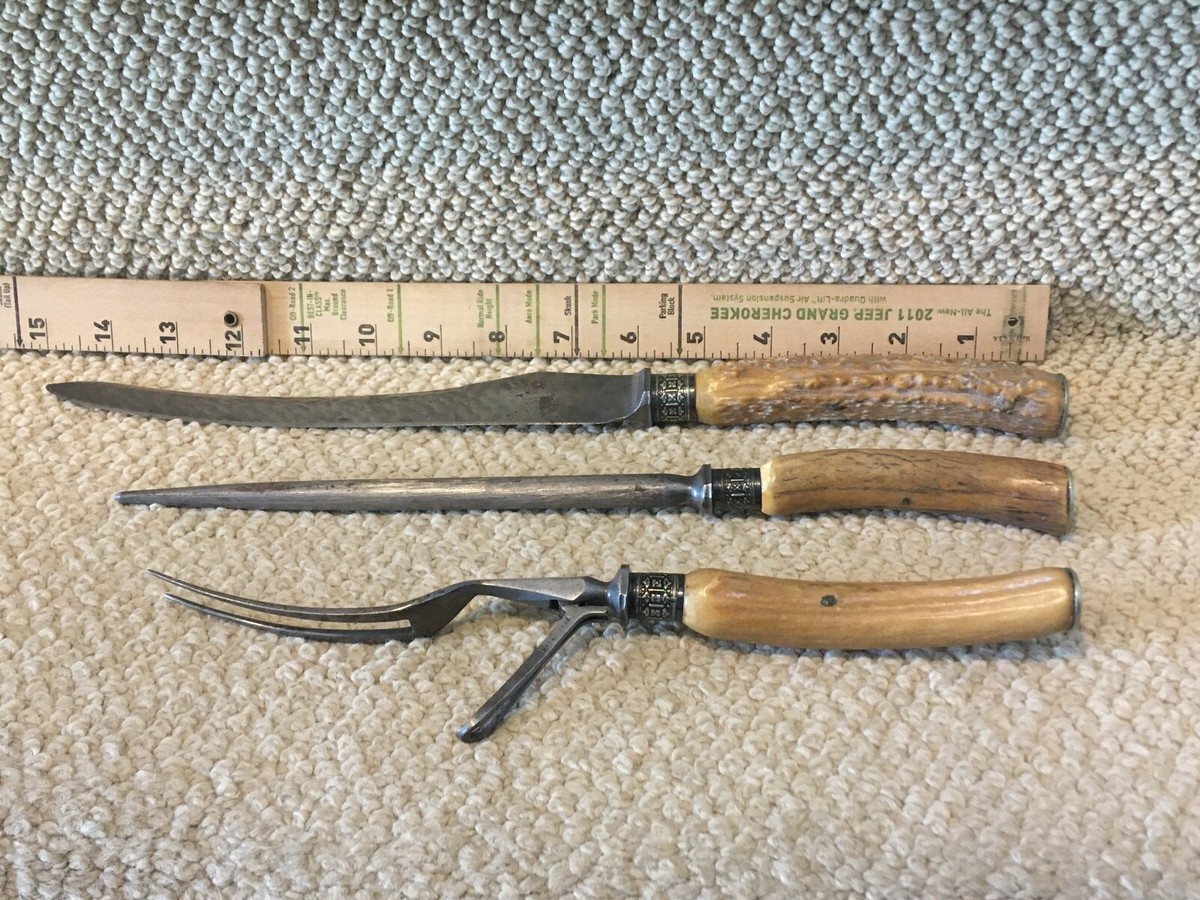 Harrison Bros Howson Cutlers 1881 3 Piece Majesty Carving Set w