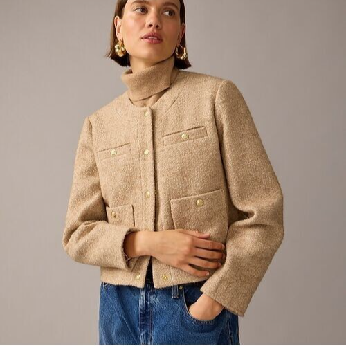 NWT J.Crew Collection Cropped Lady Jacket in Italian Wool-blend Bouclé 16
