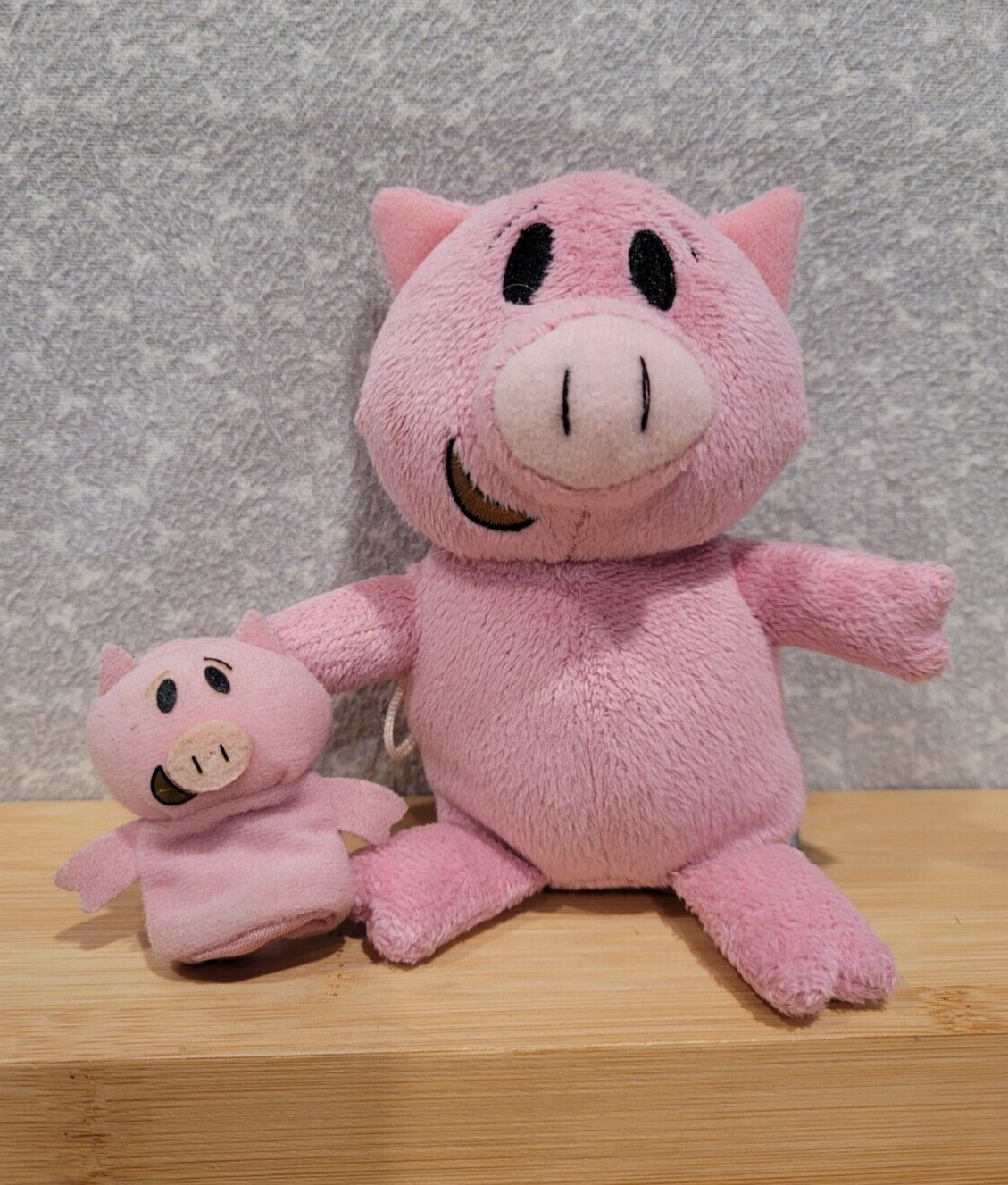 2007 Yottoy Mo Willems Piggie Pig Elephant Plush Toy Finger