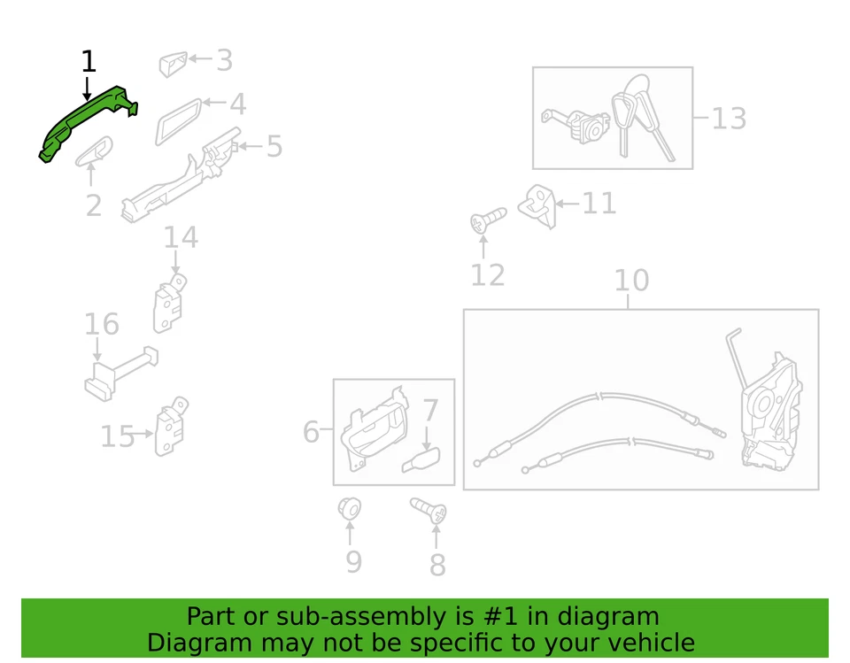 2018-2025 Genuine Subaru Outback Legacy Exterior Door Handle Silver 61160AL11BTR - Image 4 of 4