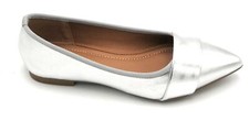 Francesco Milano A03-15a Silver Laminated Pointed Ballerina Rubber Bottom T