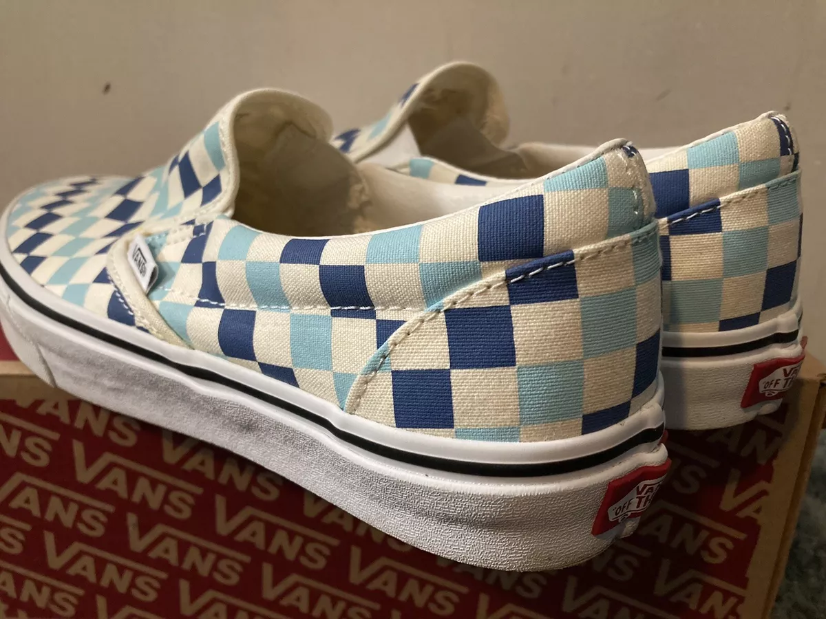 Vans Slip On classic checkerboard sneakers in blue