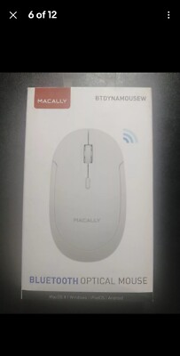 Macally Wireless Slim Bluetooth Optical Mouse For MacOS Windows iPadOS Android 