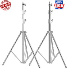 Stainless Steel Adjustable Video Lighting Stands Heavy Duty Tripod 9.5ft 2 Packs