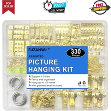 330Pcs Picture Hangers, Picture Hanging Kit_ Picture Hanging Hooks Holds 10-75Lb