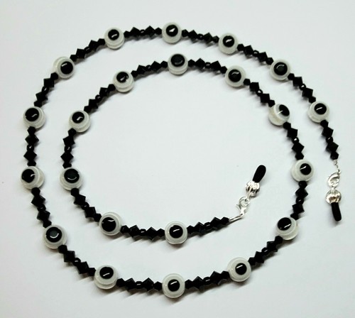 Black Evil Eye Eyeball Eyeglass Chain 