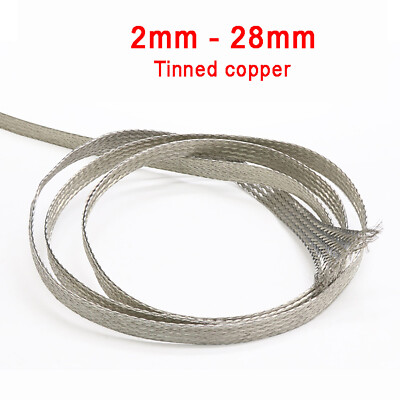 Tinned Copper Shielding Braided Sleeve Cable Sleeving 2/4/6/8/12/14/18/25/28mm
