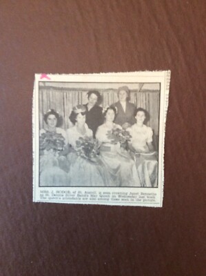 B6c Ephemera 1950s Picture Mrs J Hodge Janet Bennetto May Queen St Dennis