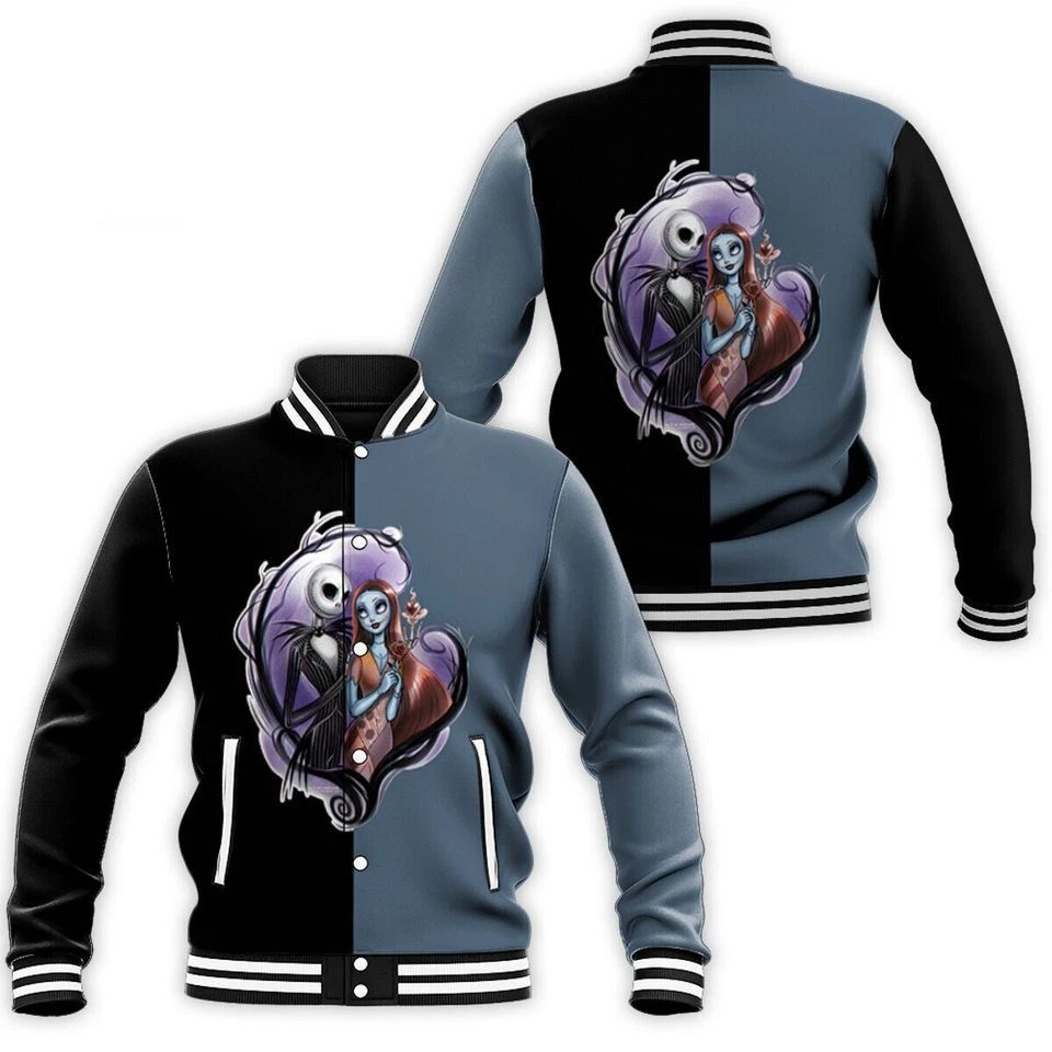 The Nightmare Before Christmas Jack And Sally Disney Baseball Jacket