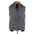 Zanella NWT Full Zip Hooded Vest w/ Goat Suede Details Size Large US In Gray