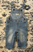 Oshkosh 6 Months Bib Overalls Shorts Blue/White Striped