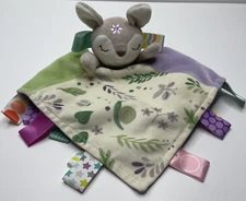 Taggies Mary Meyer Flora Fawn Purple Green Floral Lovey Plush Deer 13” Square