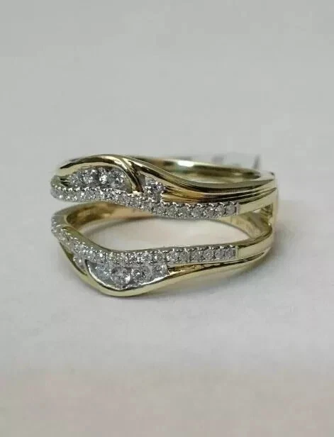 2Ct Round Lab Created Diamond Enhancer Guard Wrap Ring 14K Yellow Gold Plated - Image 2 of 4