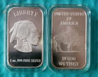 Lot of 2 1 oz BUFFALO .999 UNC SILVER BARS~SEALED IN HARD PLASTIC CASE~FREE SHIP
