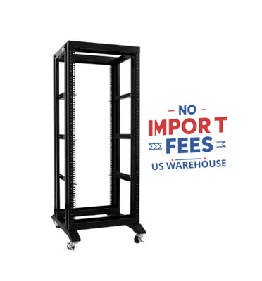 New 27U 4 Post Open Frame Network It Server Rack 17'' Deep With L Rails FS USA