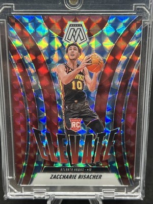 2024-25 Panini Mosaic Zaccharie Risacher RC #d/99 Red Florescent ELEVATE #8