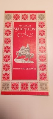 Speisekarte Restaurant ''Stadt Kiew'' Leipzig 1972