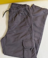 Abercrombie Kids Boys 11/ 12 Baggy Relaxed Pull On Cargo 4 Pocket Pants Grey