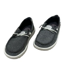 Hey Dude Wendy Metallic Silver Youth Slip On Shoe Casual Size 11