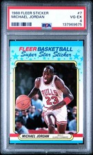 1988 FLEER STICKER #7 MICHAEL JORDAN PSA 4