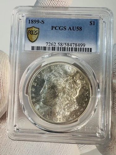 1899-S PCGS AU58 MORGAN SILVER DOLLAR $1