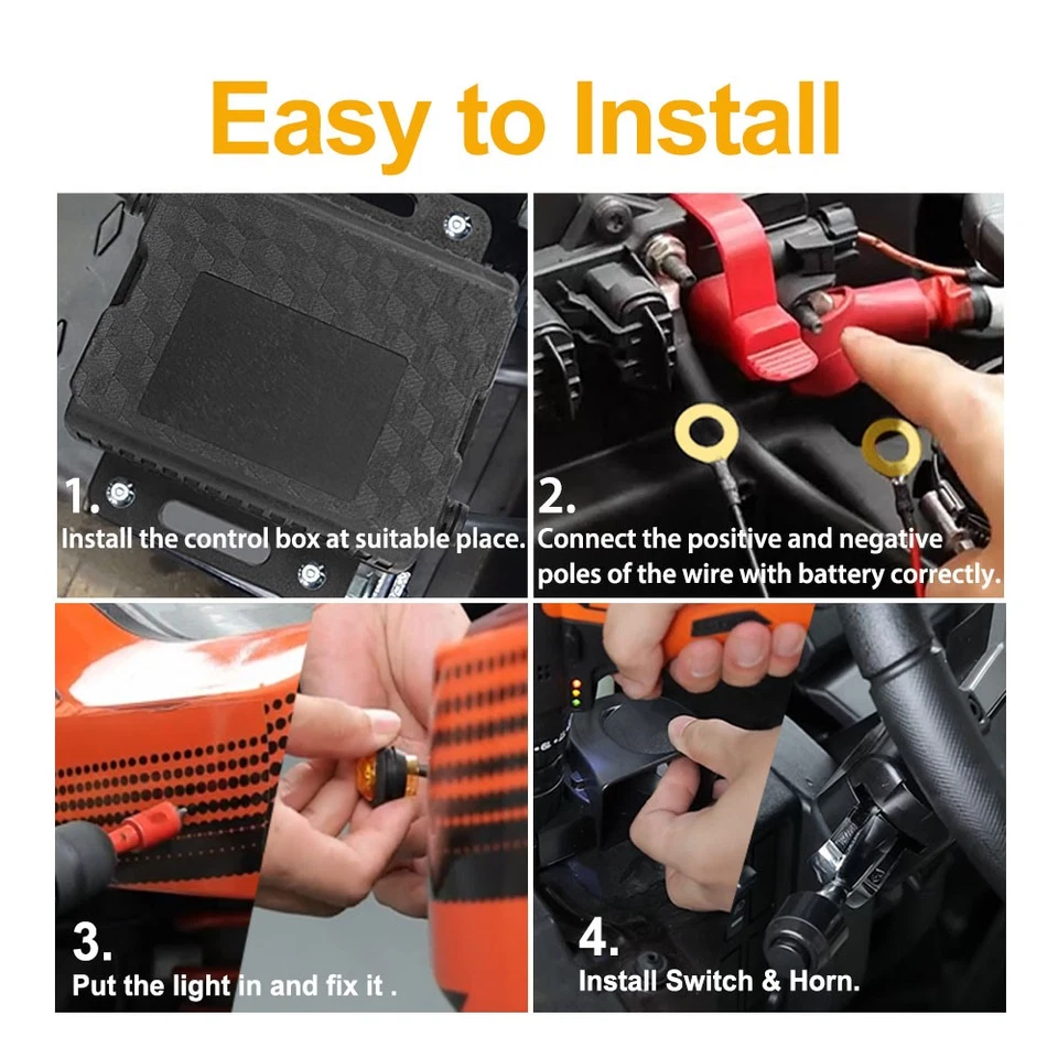 UTV LED Turn Signal Horn Street Legal Kit Trigger for Polaris RZR CanAm Maverick Foto 4 de 4