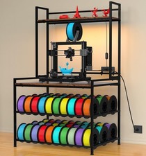 3D Printer Stand with Filament Storage LED Display Shelf Heavy Duty Black