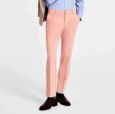 Tommy Hilfiger Mens Modern fit Dress Pants 34Wx32L Pink Solid E111635