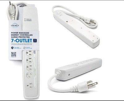 7-Outlet Surge Protector Uninex Energy Saving Advanced Power Strip Grounded New