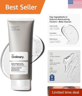 Hydrating Beta-Glucan Gel Moisturizer, 3.4 Fl Oz - Non-Greasy &  Formula