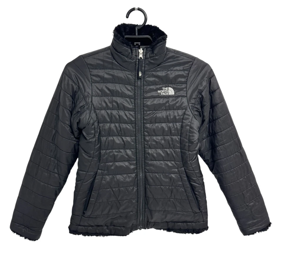 Chaqueta reversible The North Face para niñas de piel sintética Mossbud Swirl Puffer M (10-12) Foto 2 de 4