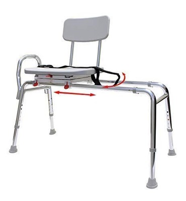 Swivel Sliding Bath Transfer Bench 77662 - Regular Base Length: 39'' - 40'' - H...