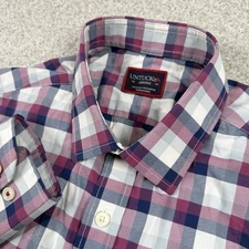 UNTUCKIT  long sleeve nylon/spandex plaid shirt Button Up Performance Medium