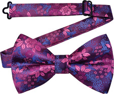 Floral Bow Ties for Men Pre-tied Adjustable Bowties for Wedding Business Party