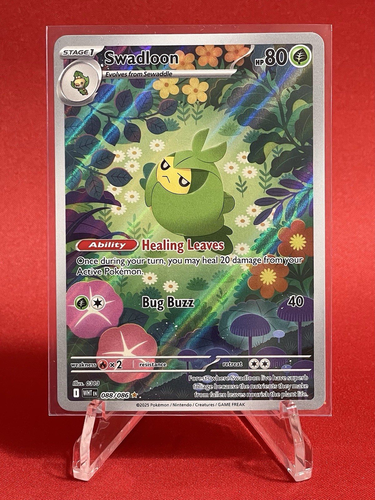 Pokémon White Flare Swadloon 088/086 Full Art English Illustration Rare!