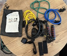 11 PCS Resistance Band Set Yoga Pilates Abs Exercise Fitness Workout Bands A2000