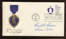 Ronald E. Rosser Army Soldier & Korean War MOH Recipient Sign Cover  DC3977