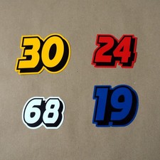 Custom Race Number Vinyl Sticker For Car Bike Motorcycle Red Blue Yellow White