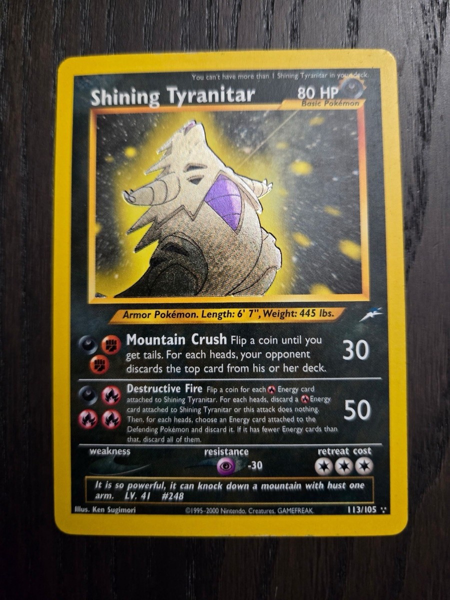 ポケモンカードゲーム　Shining Tyranitar　英語版　113/105 Shining Tyranitar - Pokémon Card 113/105 Neo Destiny | eBay